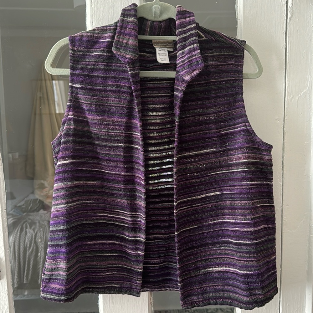 Purple Striped terry vest